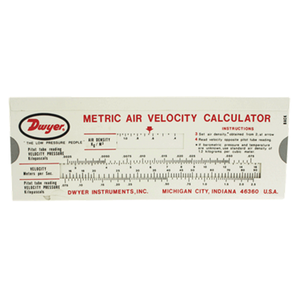 A 536 Air Velocity Calculator Slide Chart Metric 05235