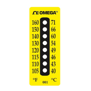 TL E 8 Dot Water Resistant Non Reversible Temperature Label 09194